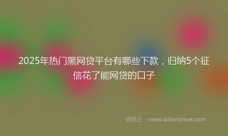 2025年热门黑网贷平台有哪些下款，归纳5个征信花了能网贷的口子