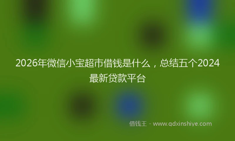 2026年微信小宝超市借钱是什么，总结五个2024最新贷款平台