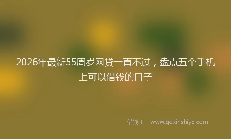 2026年最新55周岁网贷一直不过，盘点五个手机上可以借钱的口子