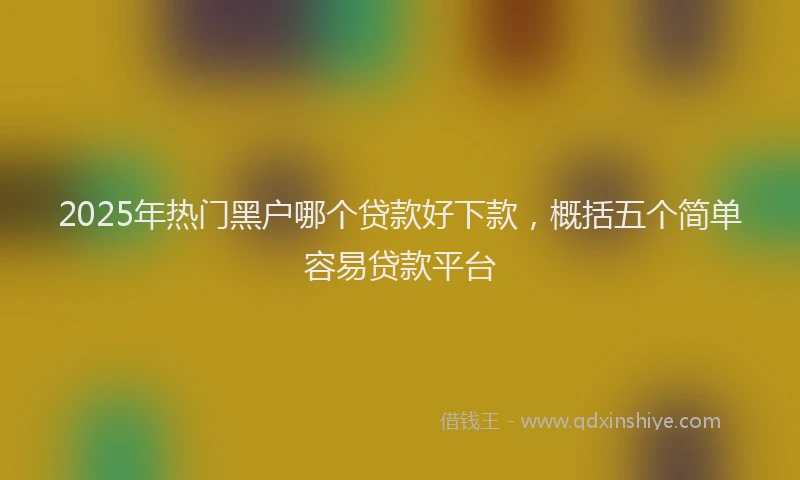 2025年热门黑户哪个贷款好下款，概括五个简单容易贷款平台