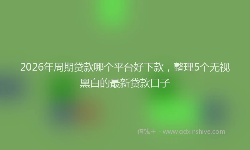 2026年周期贷款哪个平台好下款，整理5个无视黑白的最新贷款口子