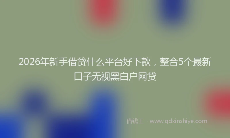 2026年新手借贷什么平台好下款，整合5个最新口子无视黑白户网贷
