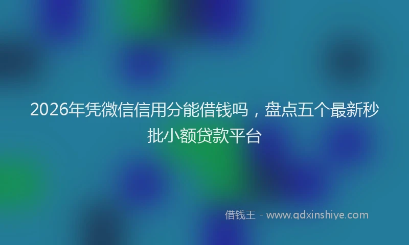 2026年凭微信信用分能借钱吗，盘点五个最新秒批小额贷款平台