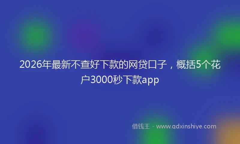 2026年最新不查好下款的网贷口子，概括5个花户3000秒下款app