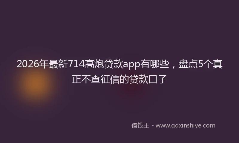 2026年最新714高炮贷款app有哪些，盘点5个真正不查征信的贷款口子