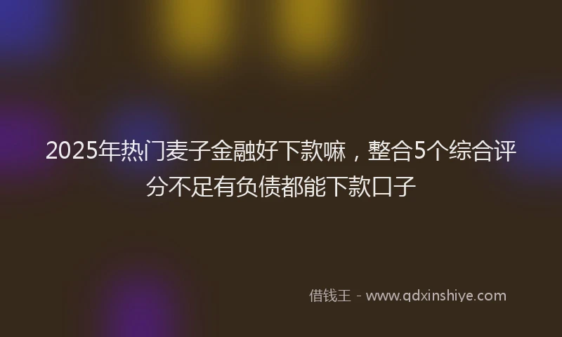 2025年热门麦子金融好下款嘛，整合5个综合评分不足有负债都能下款口子