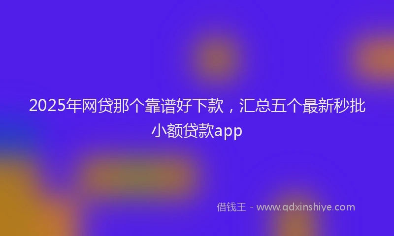 2025年网贷那个靠谱好下款，汇总五个最新秒批小额贷款app