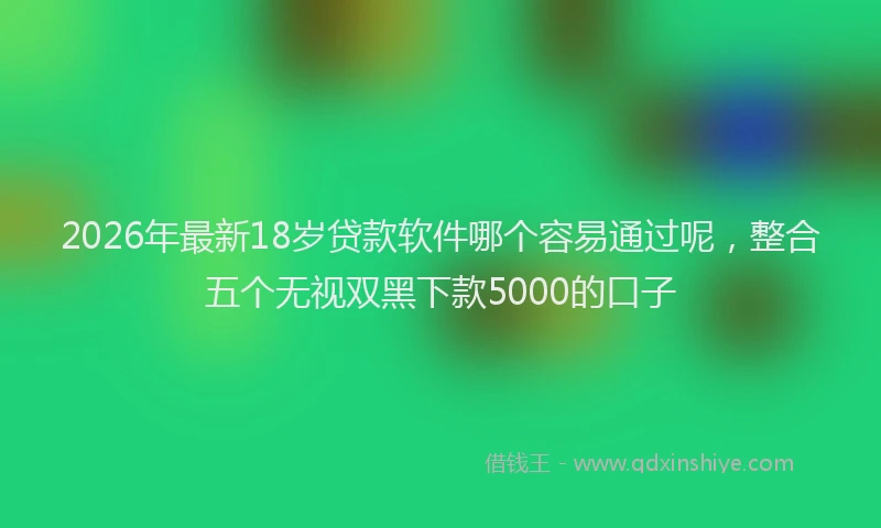2026年最新18岁贷款软件哪个容易通过呢，整合五个无视双黑下款5000的口子