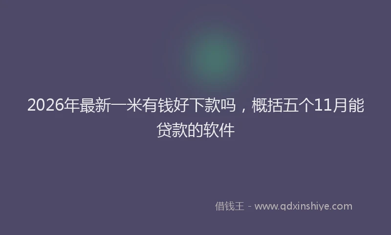 2026年最新一米有钱好下款吗,概括五个11月能贷款的软件