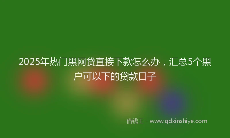 2025年热门黑网贷直接下款怎么办，汇总5个黑户可以下的贷款口子