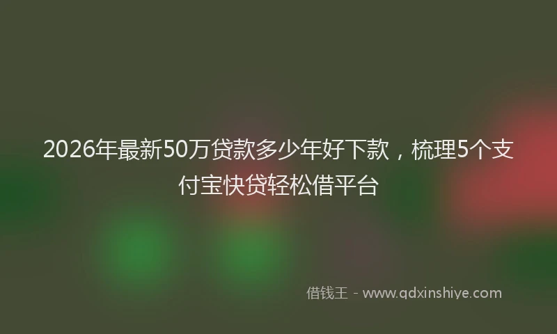 2026年最新50万贷款多少年好下款,梳理5个支付宝快贷轻松借平台