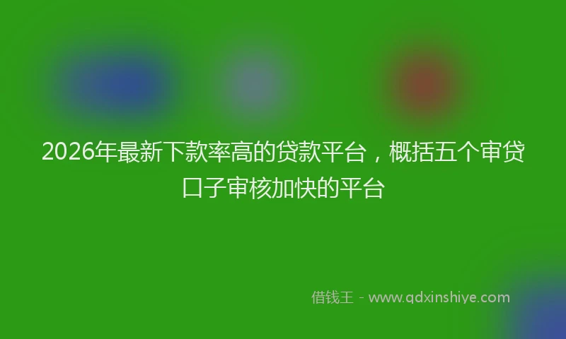 2026年最新下款率高的贷款平台，概括五个审贷口子审核加快的平台