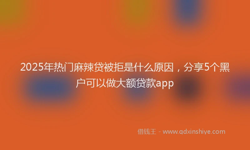 2025年热门麻辣贷被拒是什么原因，分享5个黑户可以做大额贷款app