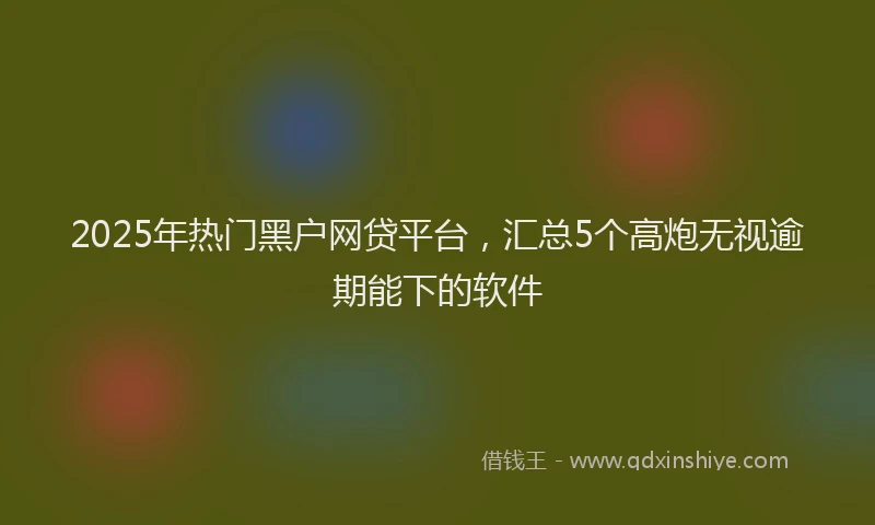 2025年热门黑户网贷平台，汇总5个高炮无视逾期能下的软件