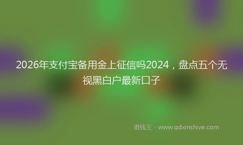 2026年支付宝备用金上征信吗2024，盘点五个无视黑白户最新口子