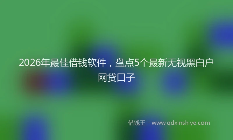 2026年最佳借钱软件，盘点5个最新无视黑白户网贷口子