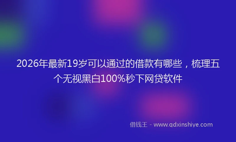 2026年最新19岁可以通过的借款有哪些,梳理五个无视黑白100%秒下网贷软件