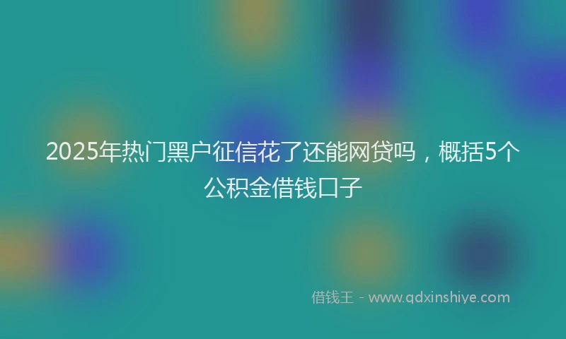 2025年热门黑户征信花了还能网贷吗，概括5个公积金借钱口子
