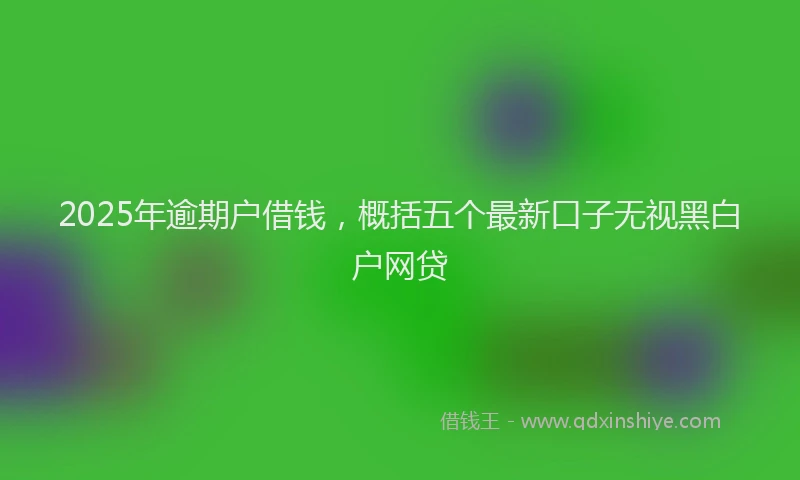 2025年逾期户借钱，概括五个最新口子无视黑白户网贷