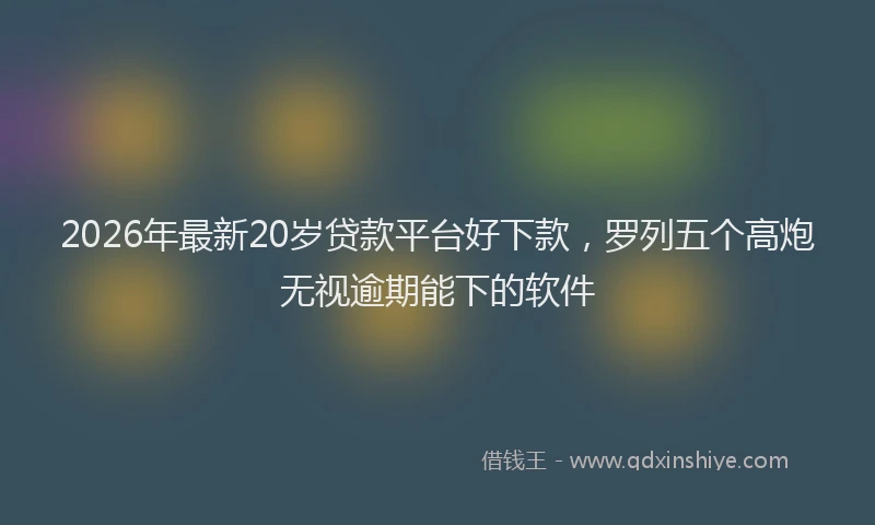 2026年最新20岁贷款平台好下款，罗列五个高炮无视逾期能下的软件