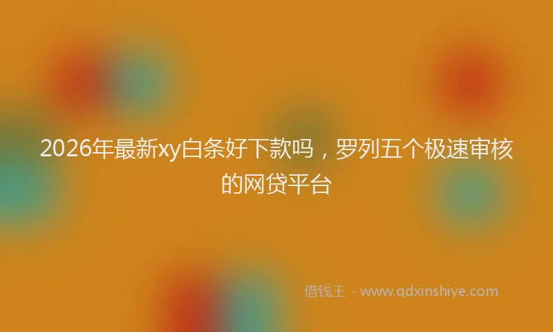 2026年最新xy白条好下款吗，罗列五个极速审核的网贷平台