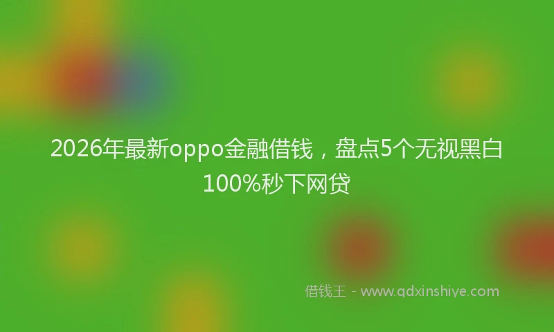 2026年最新oppo金融借钱，盘点5个无视黑白100%秒下网贷