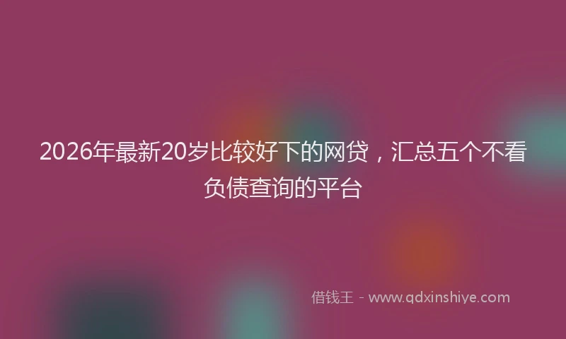 2026年最新20岁比较好下的网贷，汇总五个不看负债查询的平台