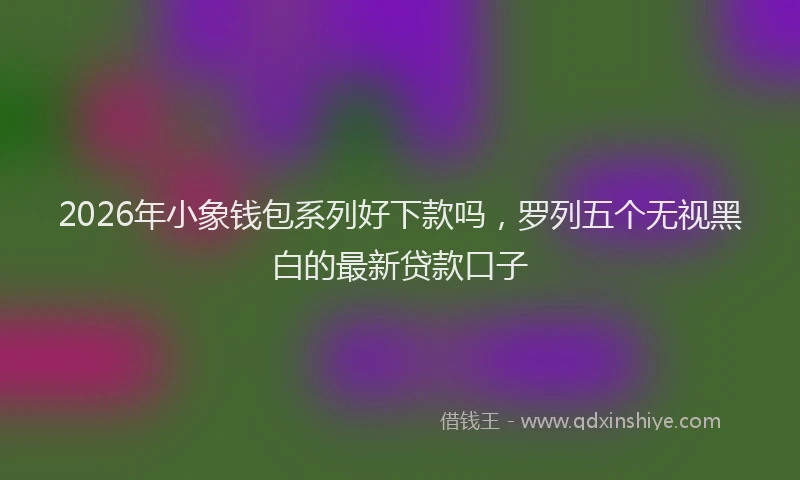 2026年小象钱包系列好下款吗,罗列五个无视黑白的最新贷款口子
