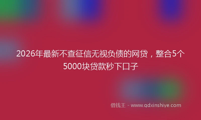2026年最新不查征信无视负债的网贷，整合5个5000块贷款秒下口子