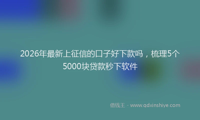 2026年最新上征信的口子好下款吗，梳理5个5000块贷款秒下软件