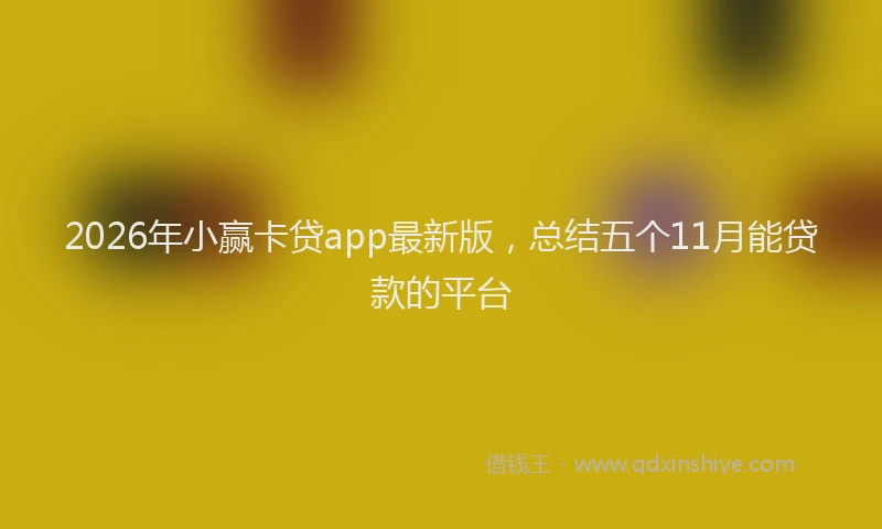 2026年小赢卡贷app最新版，总结五个11月能贷款的平台