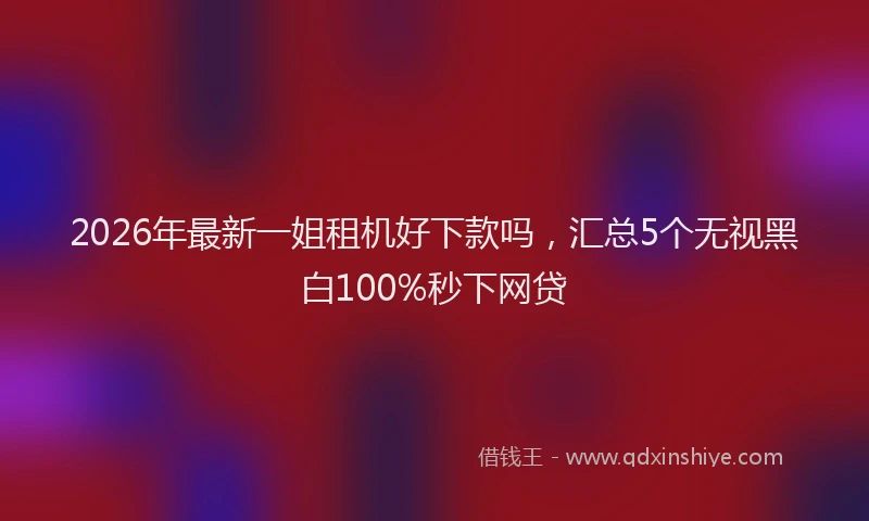 2026年最新一姐租机好下款吗,汇总5个无视黑白100%秒下网贷
