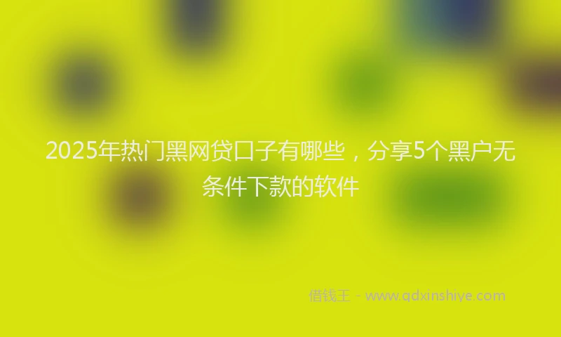 2025年热门黑网贷口子有哪些，分享5个黑户无条件下款的软件