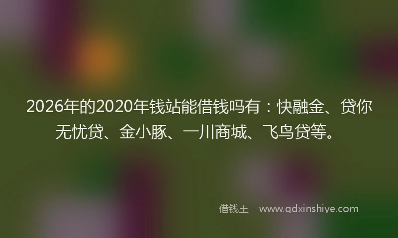 2026年的2020年钱站能借钱吗有：快融金、贷你无忧贷、金小豚、一川商城、飞鸟贷等。