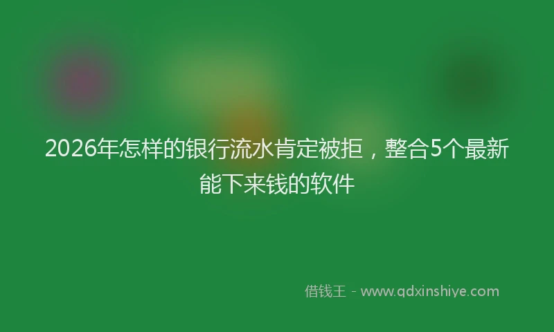 2026年怎样的银行流水肯定被拒，整合5个最新能下来钱的软件
