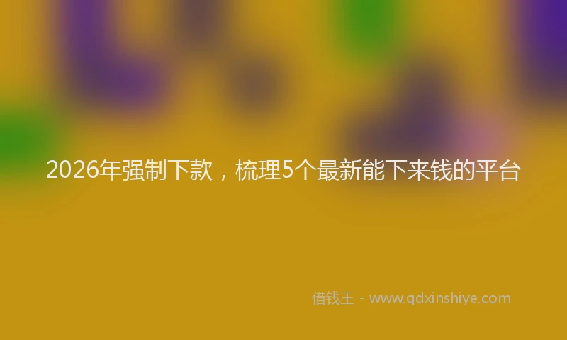 2026年强制下款，梳理5个最新能下来钱的平台