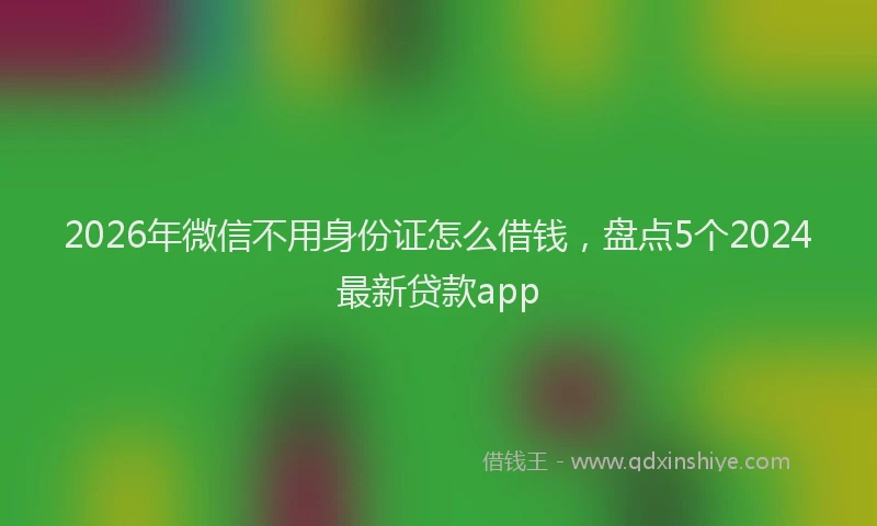 2026年微信不用身份证怎么借钱,盘点5个2024最新贷款app