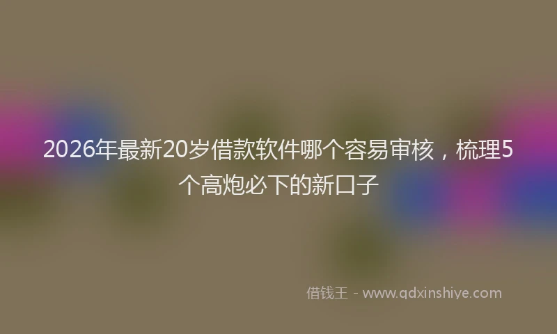 2026年最新20岁借款软件哪个容易审核,梳理5个高炮必下的新口子