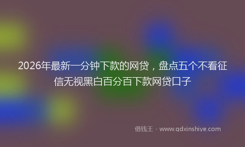 2026年最新一分钟下款的网贷，盘点五个不看征信无视黑白百分百下款网贷口子