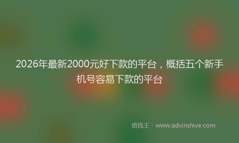 2026年最新2000元好下款的平台,概括五个新手机号容易下款的平台