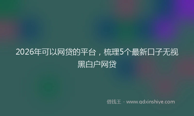 2026年可以网贷的平台，梳理5个最新口子无视黑白户网贷