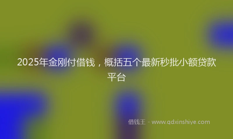 2025年金刚付借钱，概括五个最新秒批小额贷款平台