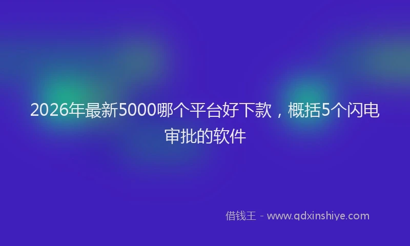 2026年最新5000哪个平台好下款，概括5个闪电审批的软件