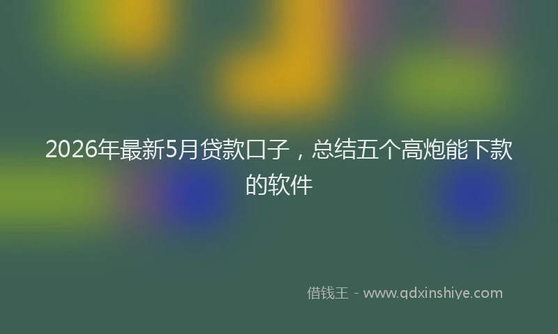 2026年最新5月贷款口子，总结五个高炮能下款的软件