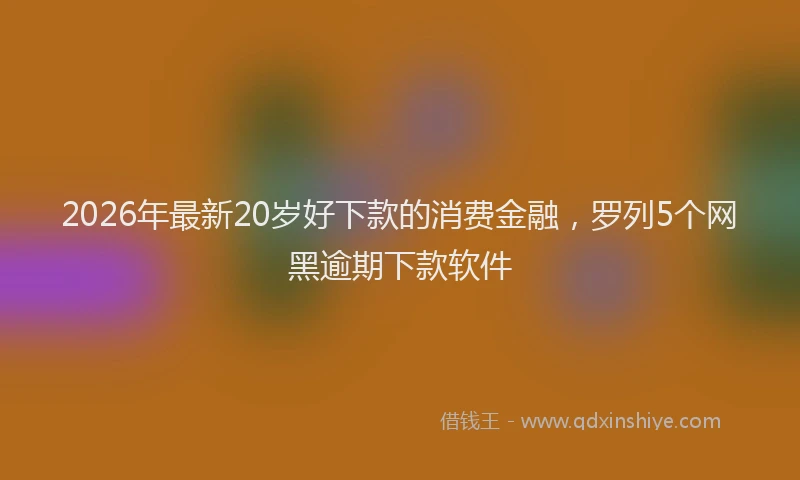 2026年最新20岁好下款的消费金融,罗列5个网黑逾期下款软件