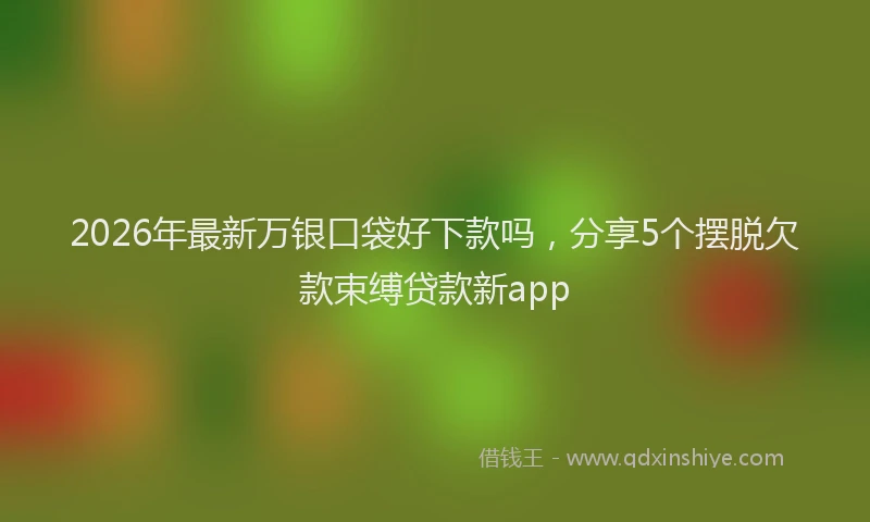 2026年最新万银口袋好下款吗，分享5个摆脱欠款束缚贷款新app