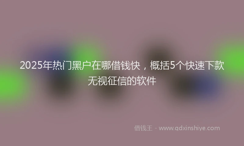 2025年热门黑户在哪借钱快，概括5个快速下款无视征信的软件