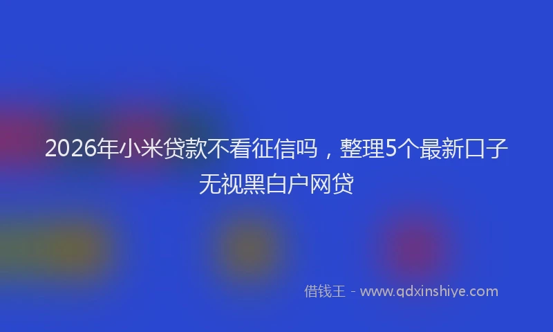 2026年小米贷款不看征信吗，整理5个最新口子无视黑白户网贷