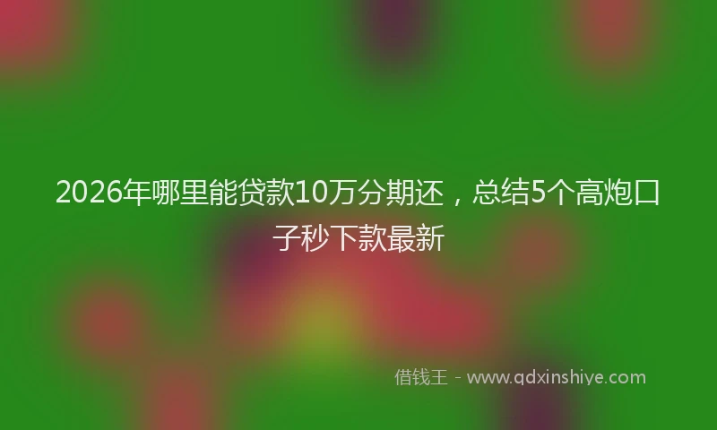 2026年哪里能贷款10万分期还,总结5个高炮口子秒下款最新