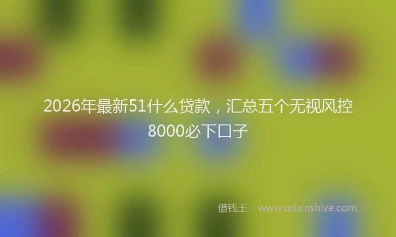 2026年最新51什么贷款，汇总五个无视风控8000必下口子